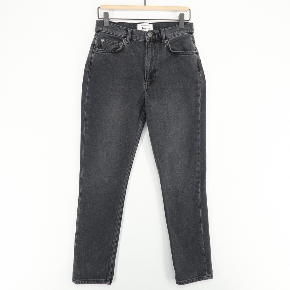 Reformation Julia High Rise Jeans Womens 26 Monterey Washed Black Cotton Blend